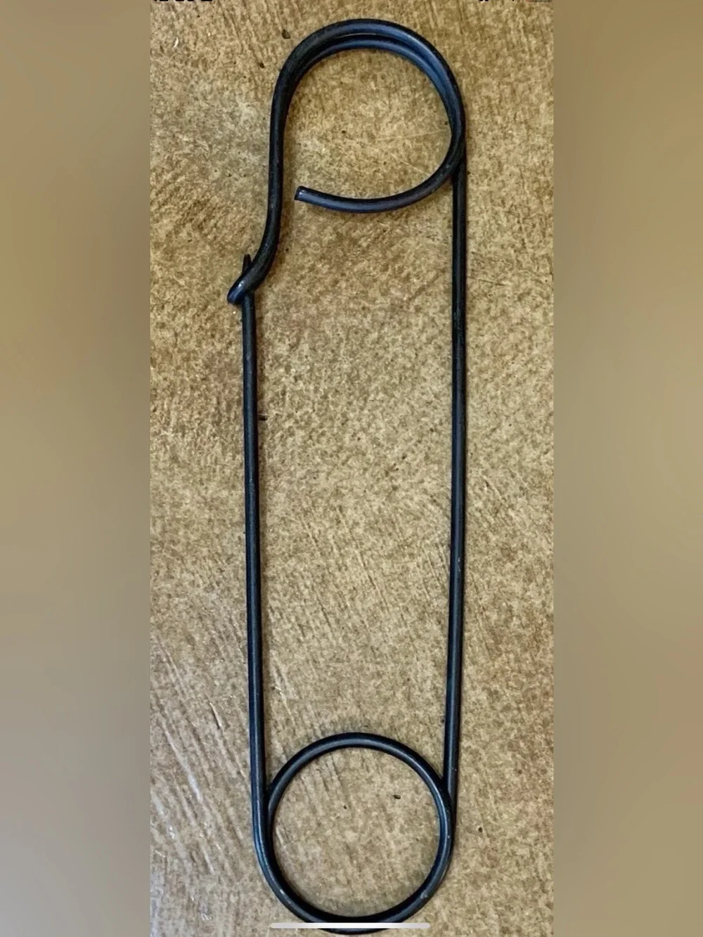 Antique Giant Safety Pin Wall Decor Wrought Iron Industrial Vintage 20” x 5.5”